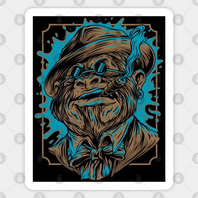 Bossy Angry Gorilla - Cool Ape Magnet by Abstract Designs